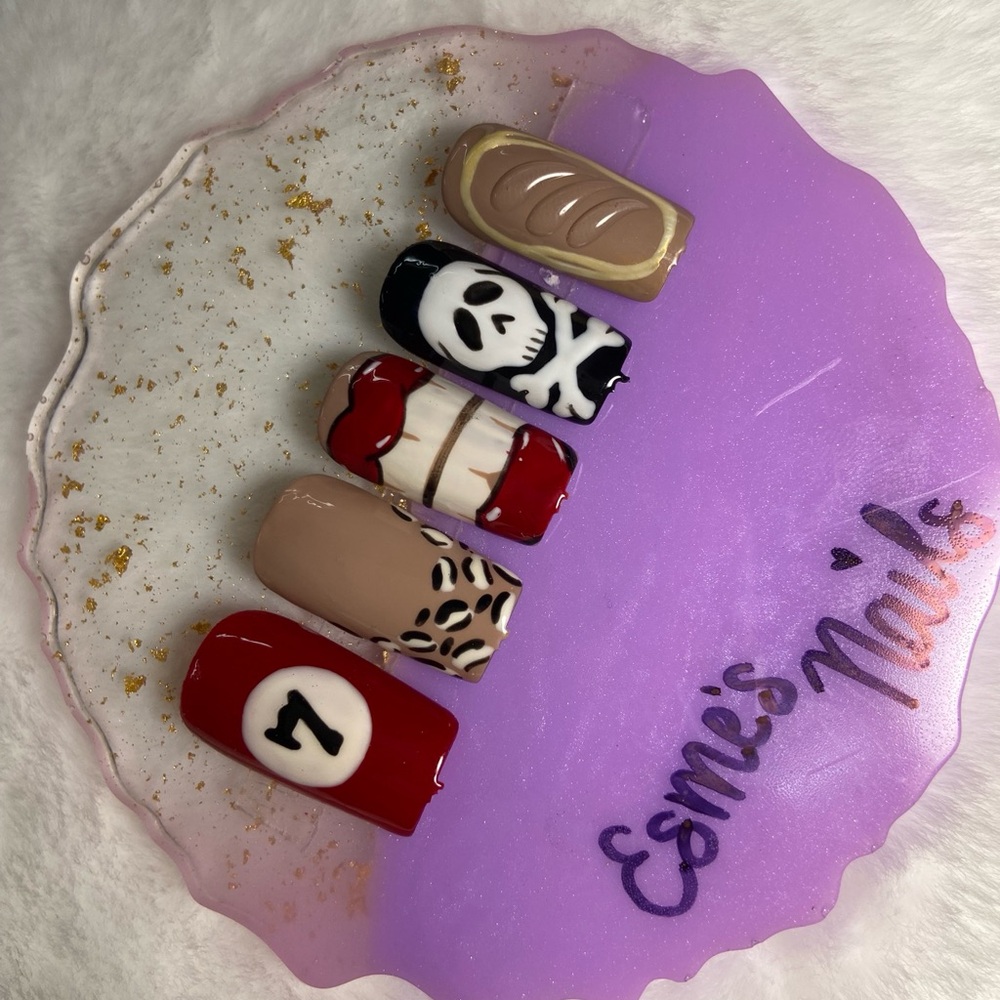 Skull and Leopard Nail Art Set